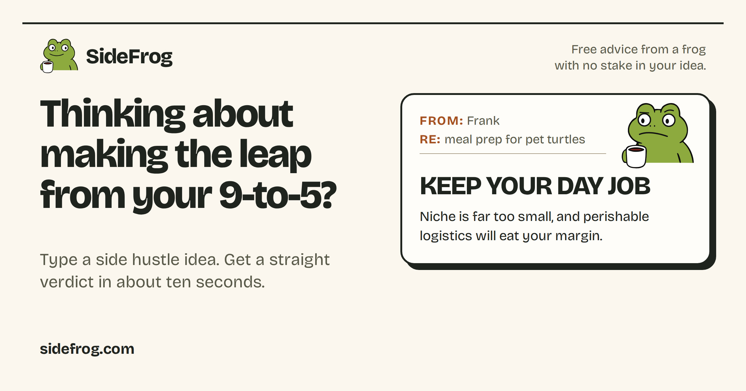 I built a side hustle validator for people with too many ideas